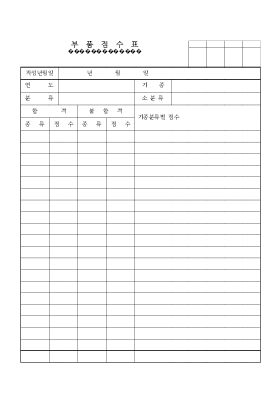 부품점수표 부품점수표